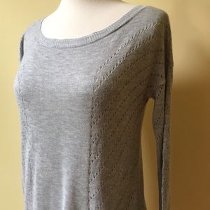 Metaphor Open Knit Gray Lightweight Sweater